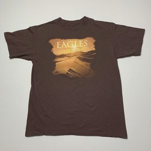 Vintage 2007 The Eagles Long Road Out Of Eden Band Brown Tshirt Size Mediun